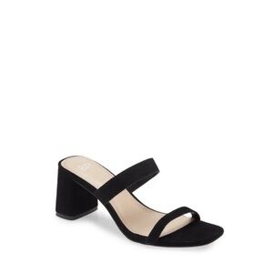 BP Black Double Strap Block Heel Sandals